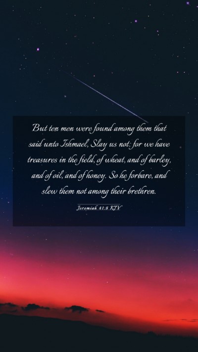 Picture 03 - Jeremiah 41:8 KJV Mobile Phone Wallpaper - But ten men were found among them that said unto - Mobile Bible Verse Wallpaper
