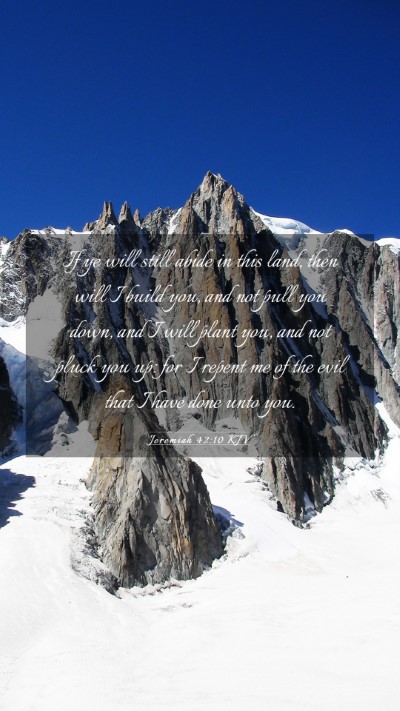 Picture 03 - Jeremiah 42:10 KJV Mobile Phone Wallpaper - If ye will still abide in this land, then will I - Mobile Bible Verse Wallpaper