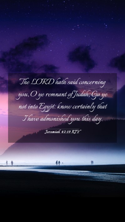 Picture 03 - Jeremiah 42:19 KJV Mobile Phone Wallpaper - The LORD hath said concerning you, O ye remnant - Mobile Bible Verse Wallpaper