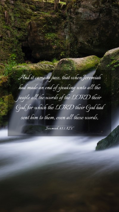 Picture 03 - Jeremiah 43:1 KJV Mobile Phone Wallpaper - And it came to pass, that when Jeremiah had made - Mobile Bible Verse Wallpaper