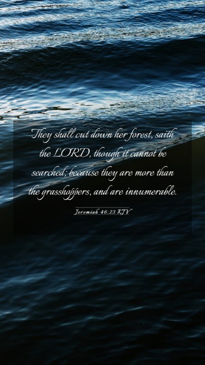 Picture 03 - Jeremiah 46:23 KJV Mobile Phone Wallpaper - They shall cut down her forest, saith the LORD, - Mobile Bible Verse Wallpaper