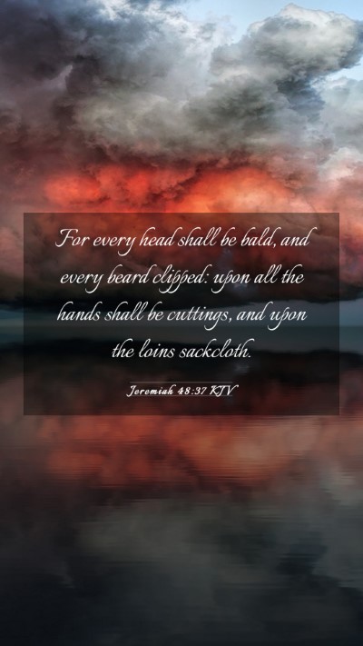 Picture 03 - Jeremiah 48:37 KJV Mobile Phone Wallpaper - For every head shall be bald, and every beard - Mobile Bible Verse Wallpaper