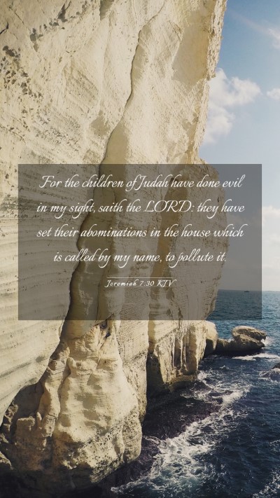 Picture 03 - Jeremiah 7:30 KJV Mobile Phone Wallpaper - For the children of Judah have done evil in my - Mobile Bible Verse Wallpaper