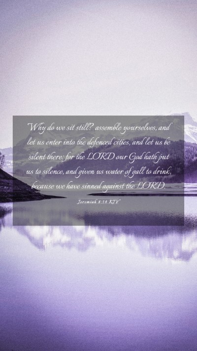 Picture 03 - Jeremiah 8:14 KJV Mobile Phone Wallpaper - Why do we sit still? assemble yourselves, and let - Mobile Bible Verse Wallpaper