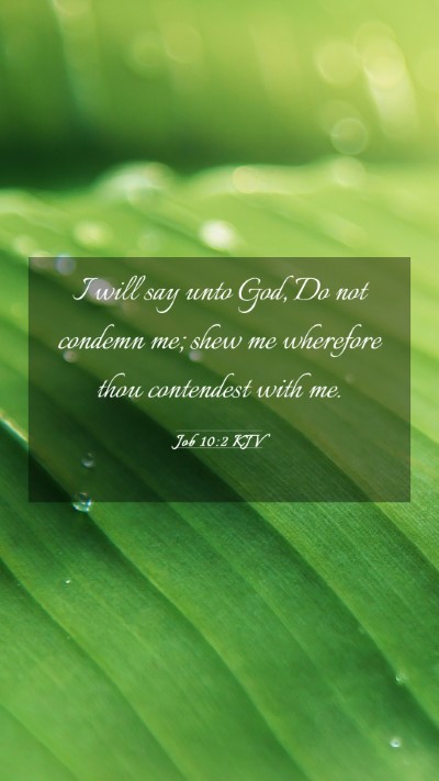 Picture 03 - Job 10:2 KJV Mobile Phone Wallpaper - I will say unto God, Do not condemn me; shew me - Mobile Bible Verse Wallpaper