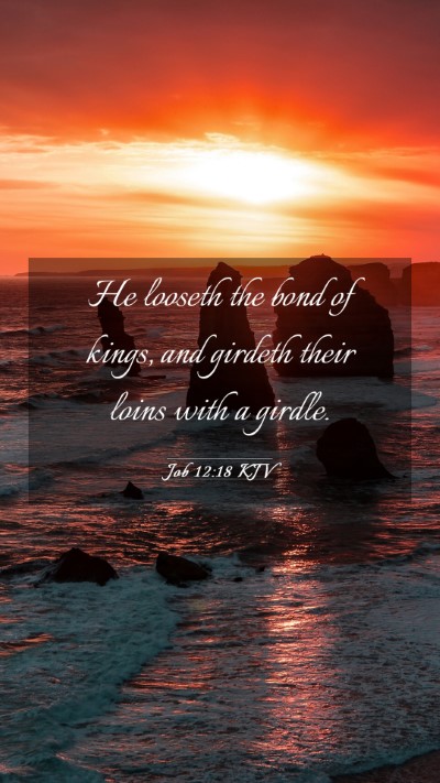 Picture 03 - Job 12:18 KJV Mobile Phone Wallpaper - He looseth the bond of kings, and girdeth their - Mobile Bible Verse Wallpaper