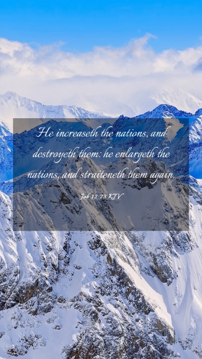 Picture 03 - Job 12:23 KJV Mobile Phone Wallpaper - He increaseth the nations, and destroyeth them: - Mobile Bible Verse Wallpaper
