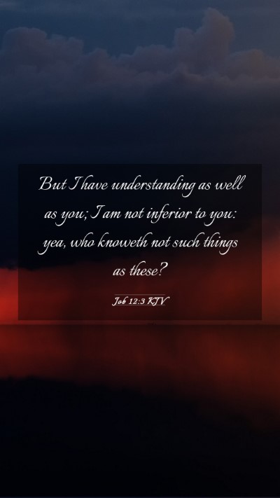 Picture 03 - Job 12:3 KJV Mobile Phone Wallpaper - But I have understanding as well as you; I am not - Mobile Bible Verse Wallpaper