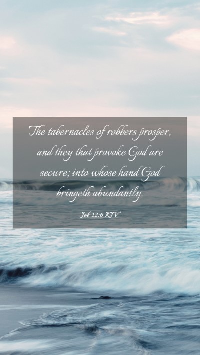 Picture 03 - Job 12:6 KJV Mobile Phone Wallpaper - The tabernacles of robbers prosper, and they that - Mobile Bible Verse Wallpaper