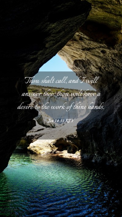 Picture 03 - Job 14:15 KJV Mobile Phone Wallpaper - Thou shalt call, and I will answer thee: thou - Mobile Bible Verse Wallpaper