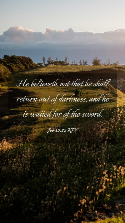 Picture 03 - Job 15:22 KJV Mobile Phone Wallpaper - He believeth not that he shall return out of - Mobile Bible Verse Wallpaper