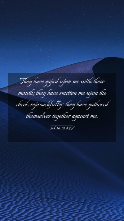 Picture 03 - Job 16:10 KJV Mobile Phone Wallpaper - They have gaped upon me with their mouth; they - Mobile Bible Verse Wallpaper