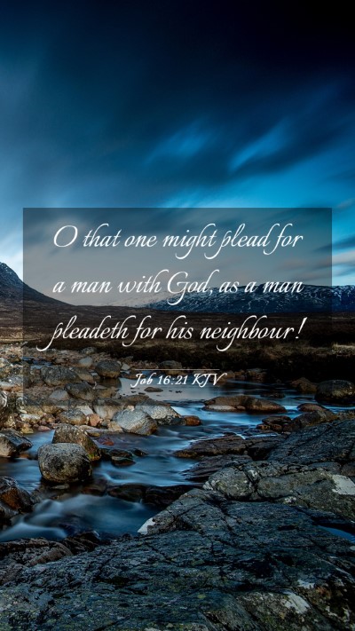Picture 03 - Job 16:21 KJV Mobile Phone Wallpaper - O that one might plead for a man with God, as a - Mobile Bible Verse Wallpaper