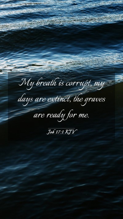 Picture 03 - Job 17:1 KJV Mobile Phone Wallpaper - My breath is corrupt, my days are extinct, the - Mobile Bible Verse Wallpaper