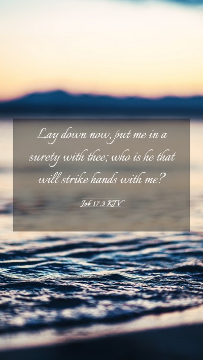 Picture 03 - Job 17:3 KJV Mobile Phone Wallpaper - Lay down now, put me in a surety with thee; who - Mobile Bible Verse Wallpaper