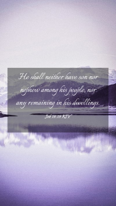 Picture 03 - Job 18:19 KJV Mobile Phone Wallpaper - He shall neither have son nor nephew among his - Mobile Bible Verse Wallpaper