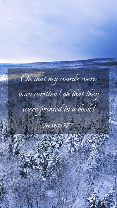 Picture 03 - Job 19:23 KJV Mobile Phone Wallpaper - Oh that my words were now written! oh that they - Mobile Bible Verse Wallpaper