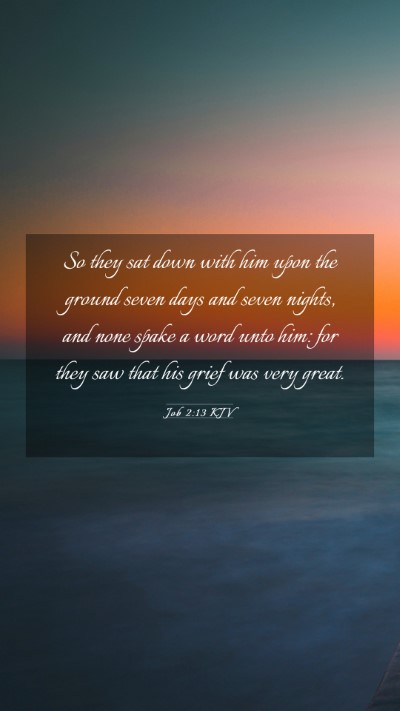 Picture 03 - Job 2:13 KJV Mobile Phone Wallpaper - So they sat down with him upon the ground seven - Mobile Bible Verse Wallpaper