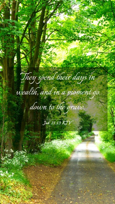 Picture 03 - Job 21:13 KJV Mobile Phone Wallpaper - They spend their days in wealth, and in a moment - Mobile Bible Verse Wallpaper