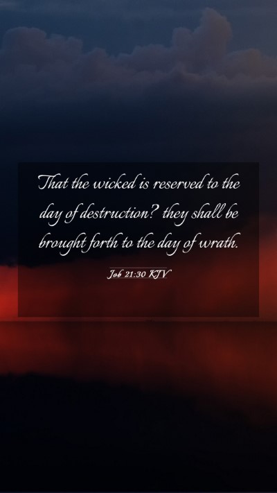 Picture 03 - Job 21:30 KJV Mobile Phone Wallpaper - That the wicked is reserved to the day of - Mobile Bible Verse Wallpaper