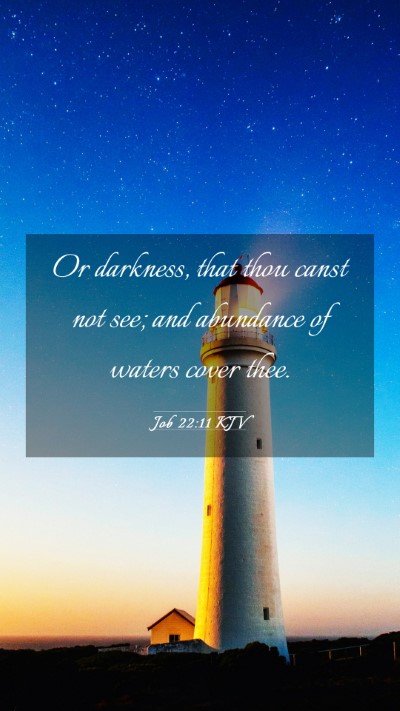 Picture 03 - Job 22:11 KJV Mobile Phone Wallpaper - Or darkness, that thou canst not see; and - Mobile Bible Verse Wallpaper