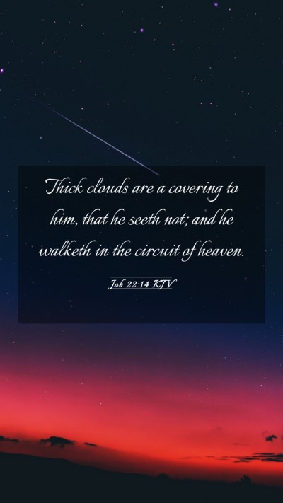 Picture 03 - Job 22:14 KJV Mobile Phone Wallpaper - Thick clouds are a covering to him, that he seeth - Mobile Bible Verse Wallpaper