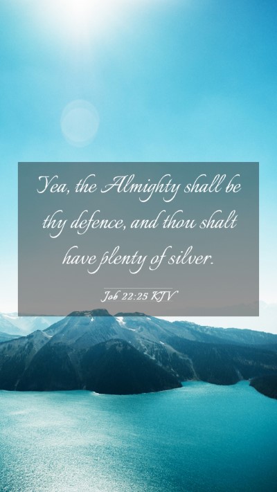 Picture 03 - Job 22:25 KJV Mobile Phone Wallpaper - Yea, the Almighty shall be thy defence, and thou - Mobile Bible Verse Wallpaper