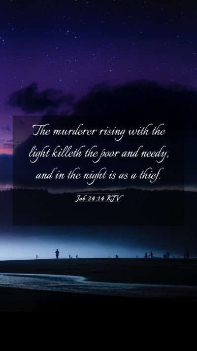 Picture 03 - Job 24:14 KJV Mobile Phone Wallpaper - The murderer rising with the light killeth the - Mobile Bible Verse Wallpaper