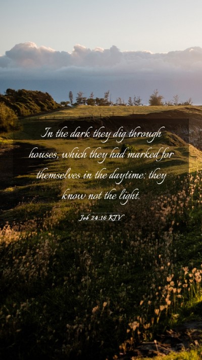 Picture 03 - Job 24:16 KJV Mobile Phone Wallpaper - In the dark they dig through houses, which they - Mobile Bible Verse Wallpaper