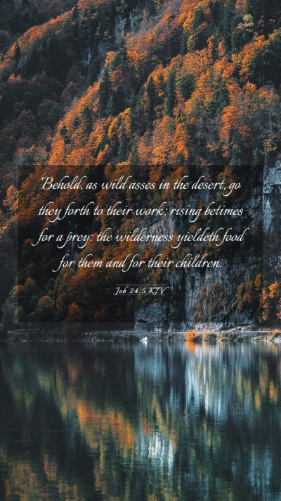 Picture 03 - Job 24:5 KJV Mobile Phone Wallpaper - Behold, as wild asses in the desert, go they - Mobile Bible Verse Wallpaper