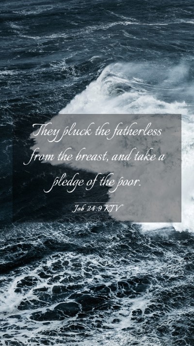 Picture 03 - Job 24:9 KJV Mobile Phone Wallpaper - They pluck the fatherless from the breast, and - Mobile Bible Verse Wallpaper