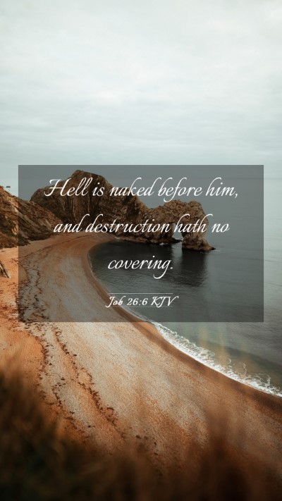 Picture 03 - Job 26:6 KJV Mobile Phone Wallpaper - Hell is naked before him, and destruction hath no - Mobile Bible Verse Wallpaper