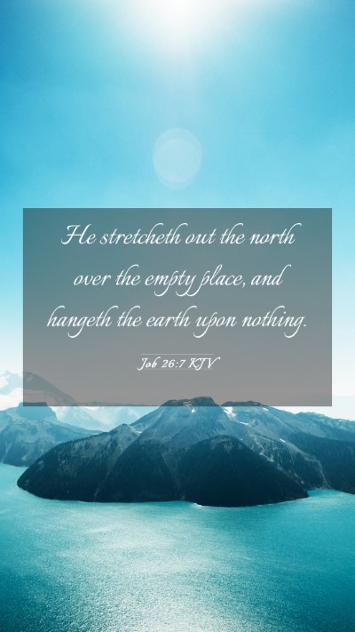 Picture 03 - Job 26:7 KJV Mobile Phone Wallpaper - He stretcheth out the north over the empty place, - Mobile Bible Verse Wallpaper