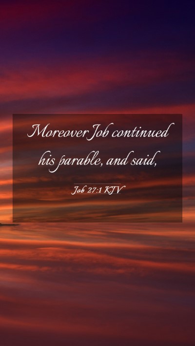 Picture 03 - Job 27:1 KJV Mobile Phone Wallpaper - Moreover Job continued his parable, and - Mobile Bible Verse Wallpaper
