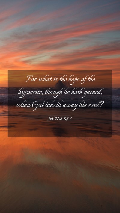 Picture 03 - Job 27:8 KJV Mobile Phone Wallpaper - For what is the hope of the hypocrite, though he - Mobile Bible Verse Wallpaper