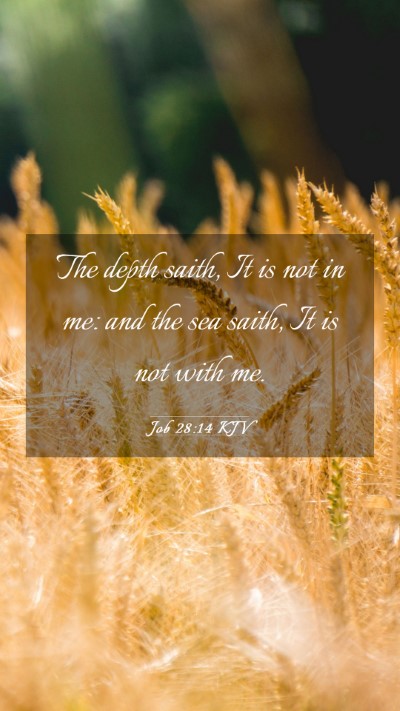 Picture 03 - Job 28:14 KJV Mobile Phone Wallpaper - The depth saith, It is not in me: and the sea - Mobile Bible Verse Wallpaper