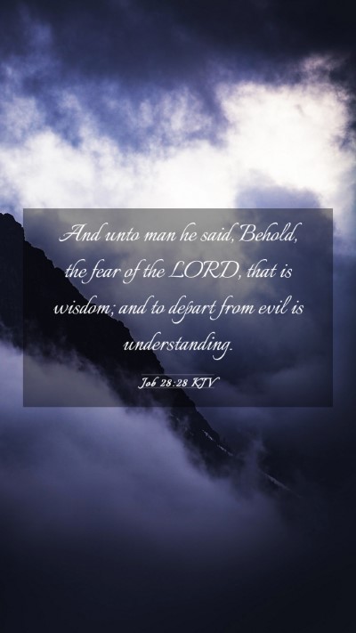Picture 03 - Job 28:28 KJV Mobile Phone Wallpaper - And unto man he said, Behold, the fear of the - Mobile Bible Verse Wallpaper