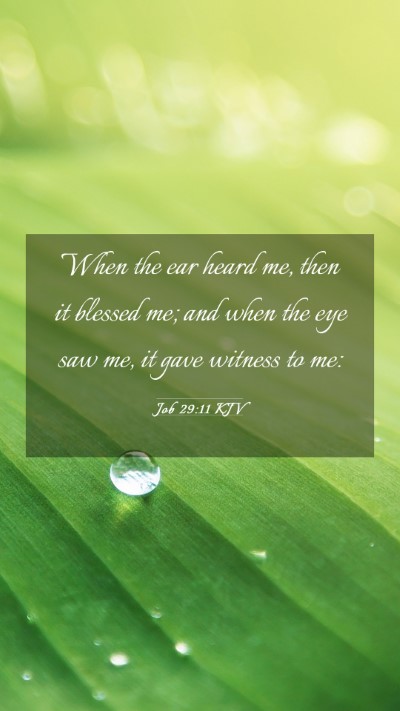 Picture 03 - Job 29:11 KJV Mobile Phone Wallpaper - When the ear heard me, then it blessed me; and - Mobile Bible Verse Wallpaper