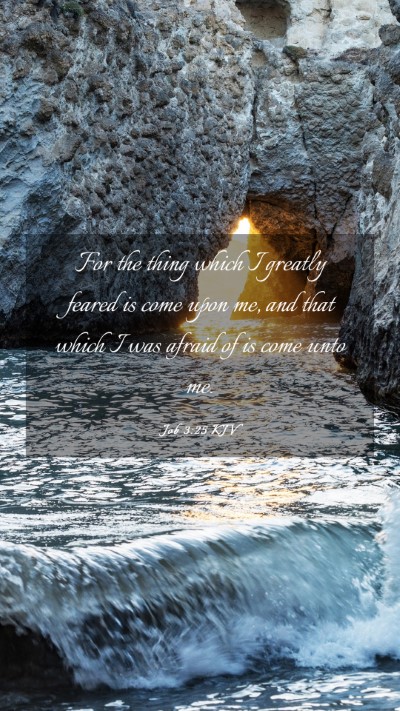 Picture 03 - Job 3:25 KJV Mobile Phone Wallpaper - For the thing which I greatly feared is come upon - Mobile Bible Verse Wallpaper