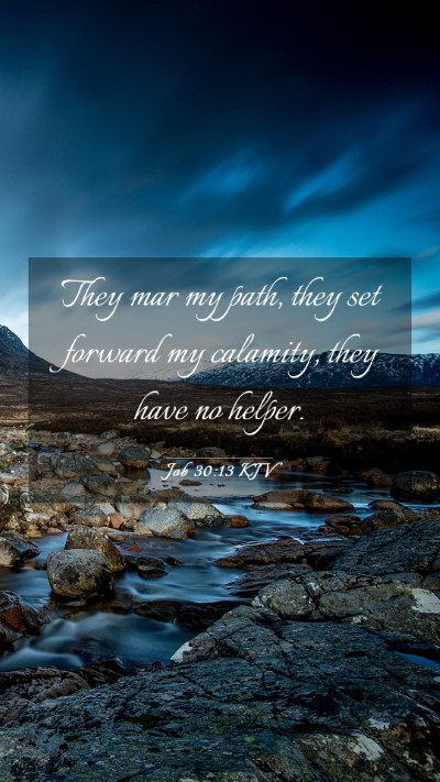 Picture 03 - Job 30:13 KJV Mobile Phone Wallpaper - They mar my path, they set forward my calamity, - Mobile Bible Verse Wallpaper