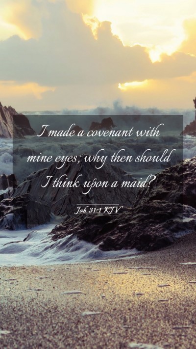 Picture 03 - Job 31:1 KJV Mobile Phone Wallpaper - I made a covenant with mine eyes; why then should - Mobile Bible Verse Wallpaper
