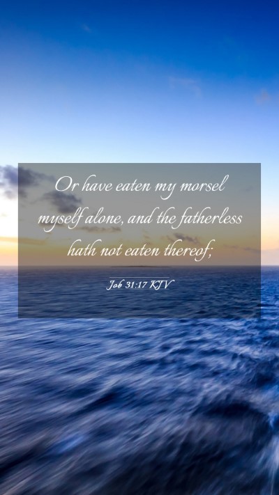Picture 03 - Job 31:17 KJV Mobile Phone Wallpaper - Or have eaten my morsel myself alone, and the - Mobile Bible Verse Wallpaper