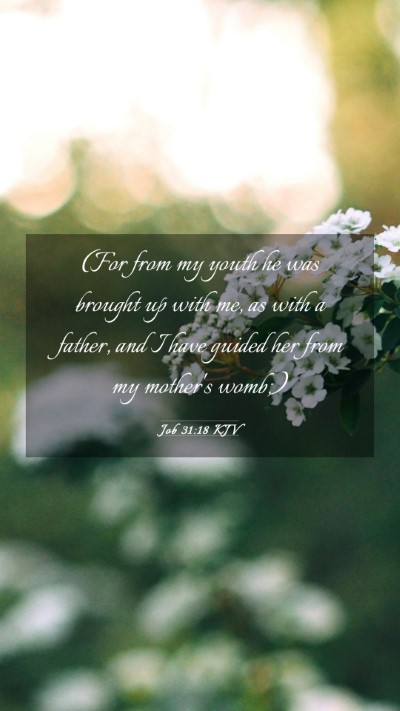 Picture 03 - Job 31:18 KJV Mobile Phone Wallpaper - (For from my youth he was brought up with me, as - Mobile Bible Verse Wallpaper