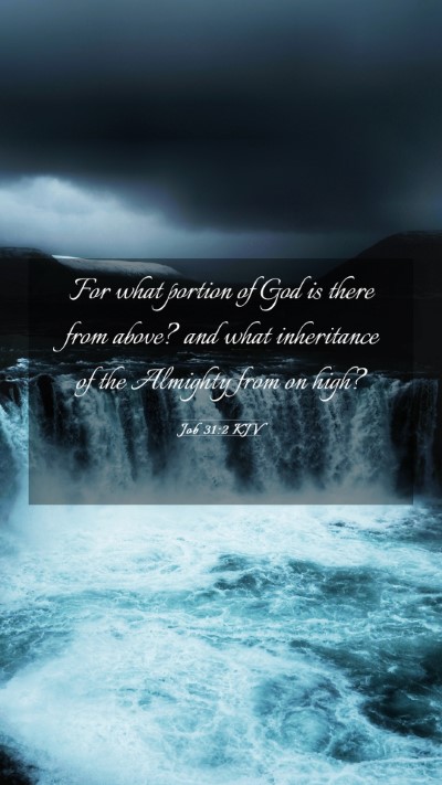 Picture 03 - Job 31:2 KJV Mobile Phone Wallpaper - For what portion of God is there from above? and - Mobile Bible Verse Wallpaper