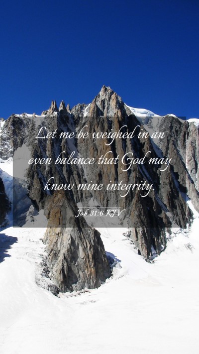 Picture 03 - Job 31:6 KJV Mobile Phone Wallpaper - Let me be weighed in an even balance that God may - Mobile Bible Verse Wallpaper