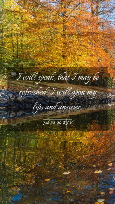 Picture 03 - Job 32:20 KJV Mobile Phone Wallpaper - I will speak, that I may be refreshed: I will - Mobile Bible Verse Wallpaper