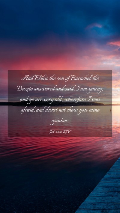 Picture 03 - Job 32:6 KJV Mobile Phone Wallpaper - And Elihu the son of Barachel the Buzite answered - Mobile Bible Verse Wallpaper