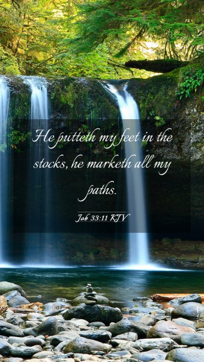 Picture 03 - Job 33:11 KJV Mobile Phone Wallpaper - He putteth my feet in the stocks, he marketh all - Mobile Bible Verse Wallpaper