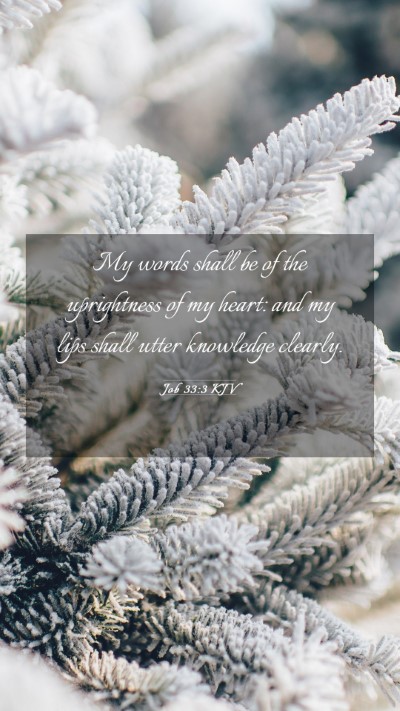 Picture 03 - Job 33:3 KJV Mobile Phone Wallpaper - My words shall be of the uprightness of my heart: - Mobile Bible Verse Wallpaper