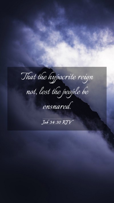 Picture 03 - Job 34:30 KJV Mobile Phone Wallpaper - That the hypocrite reign not, lest the people be - Mobile Bible Verse Wallpaper